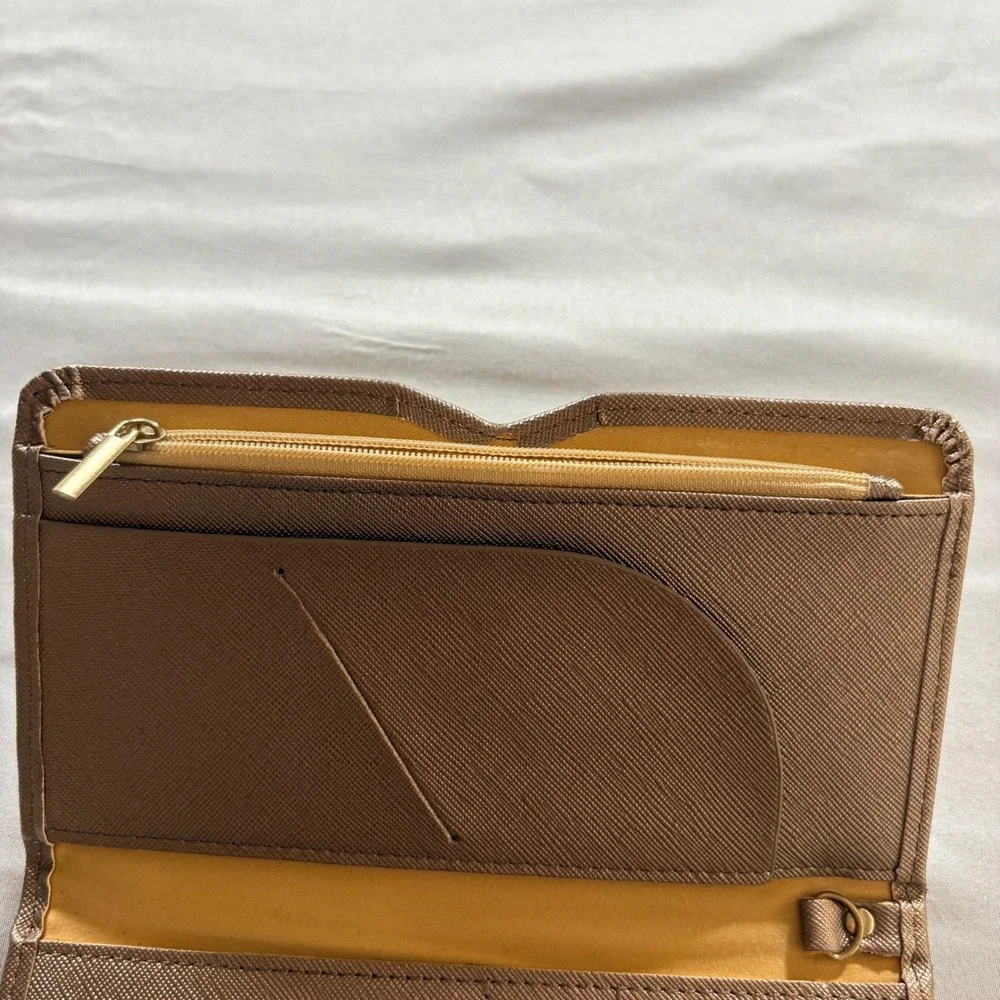 Zoppen Travel Wallet Organizer Womens Rose Gold RFID Blocking Passport Clutch
